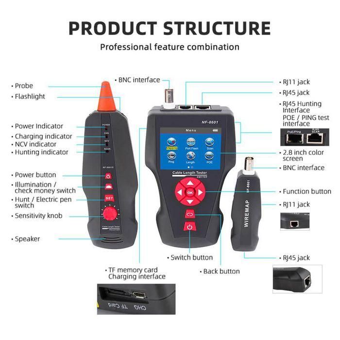 Lanview by Logon Cable Tester with PoE Ping Functions for Network, BNC Coaxial, and Telephone Cables 1 Lanview by Logon Cable Tester with PoE Ping Functions for Network, BNC Coaxial, and Telephone Cables 1