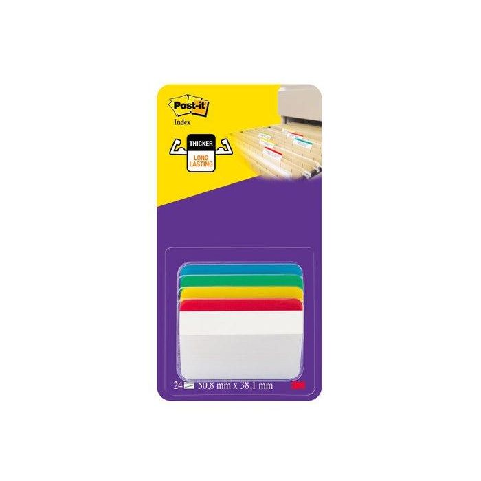 Post-It Notas Adhesivas Rigidas 51x38 mm Rojo Azul Verde Amarillo - 4x6 Unidades Sin Dispensador