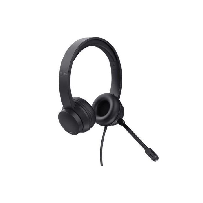 Trust Auriculares Estéreo con Cable USB y Micrófono Ajustable Negro
