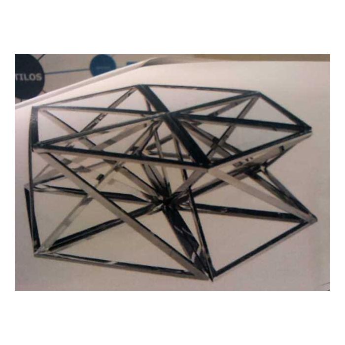 DKD Home Decor Mesa Centro Moderno Plateado Acero y Cristal Set de 6 Piezas 120.5 x 46 x 137.5 cm 1