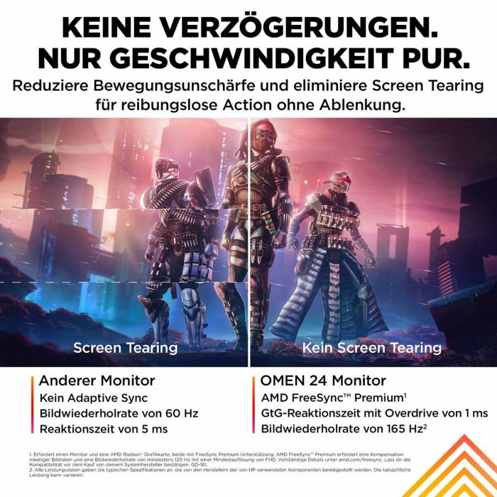 HP OMEN 24 Monitor Gaming 23.8 pulgadas FHD 165Hz para Juegos de Alto Rendimiento, Colores Vibrantes y Diseño Elegante 23