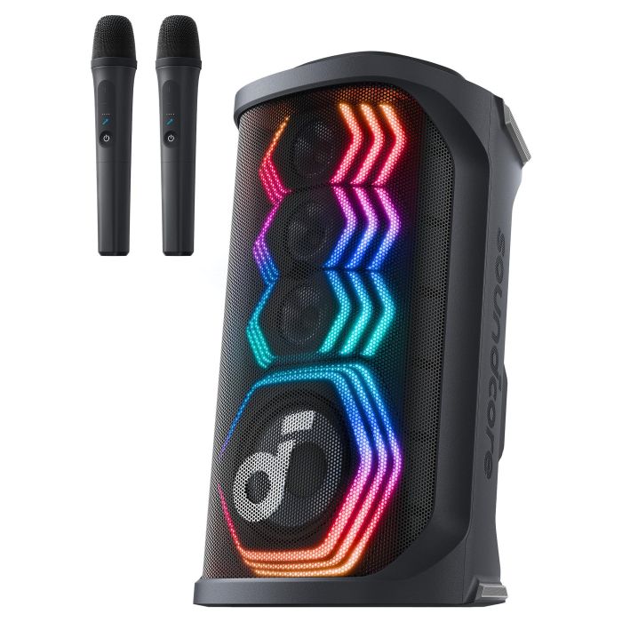 ANKER Soundcore Rave 3S Altavoz Bluetooth 200W con Karaoke, 2 Micrófonos Inalámbricos, IPX4, Negro ANKER Soundcore Rave 3S Altavoz Bluetooth 200W con Karaoke, 2 Micrófonos Inalámbricos, IPX4, Negro