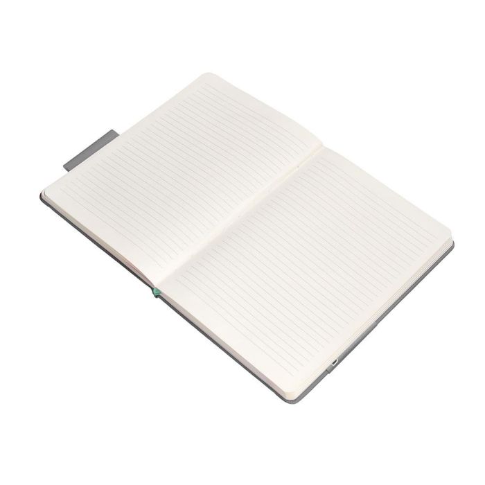 Cuaderno Con Gomilla Antartik Notes Tapa Dura A5 Hojas Rayas Gris Y Turquesa 100 Hojas 80 gr Fsc 8