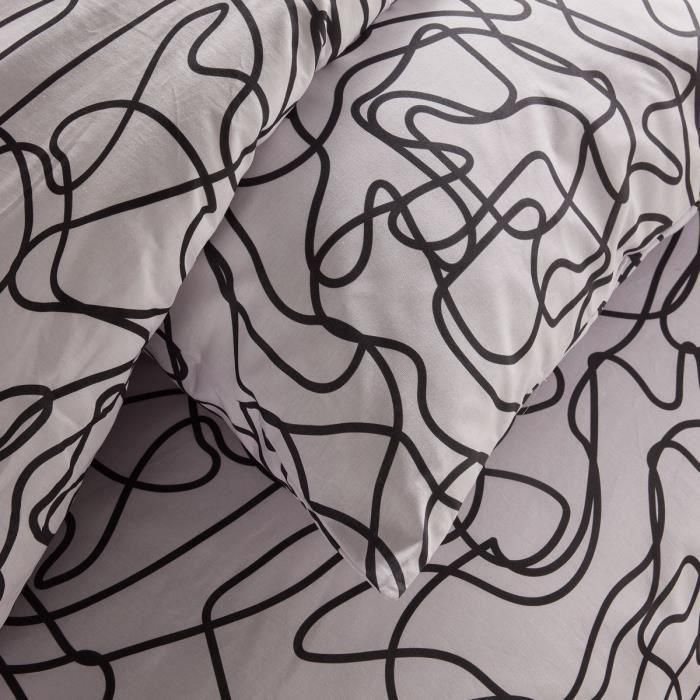 Juego de cama - TODAY Crazy - Estampado gráfico - 2 personas - 220 x 240 cm - Blanco 3