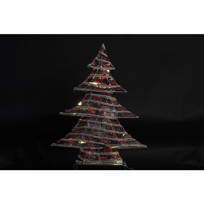 DKD Home Decor Árbol de Navidad Alpina LED Ratán Natural y Rojo, 60 cm Alto. Funciona con 3 Pilas AA. Ideal Decoración Hogar 1 DKD Home Decor Árbol de Navidad Alpina LED Ratán Natural y Rojo, 60 cm Alto. Funciona con 3 Pilas AA. Ideal Decoración Hogar 1