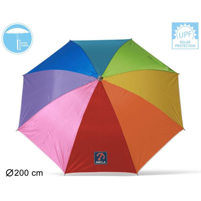 Parasol Arcoiris 200 cm Orient. Aluminio Oxford Upf50+ 210D 28-32 mm