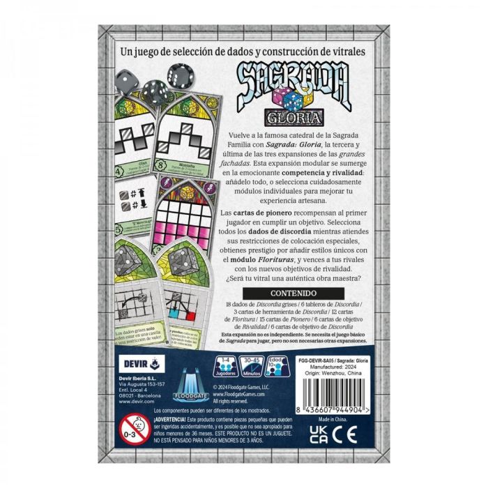 Devir Juego Mesa Sagrada Gloria - Expansión de Grandes Fachadas, Dados de Conflicto, Cartas de Pionero, 1-4 Jugadores, 45 Minutos, Edad 10+ 3 Devir Juego Mesa Sagrada Gloria - Expansión de Grandes Fachadas, Dados de Conflicto, Cartas de Pionero, 1-4 Jugadores, 45 Minutos, Edad 10+ 3
