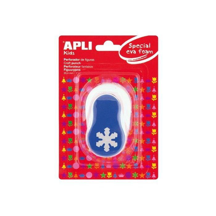 Taladro Goma Eva Apli 25,4 Mm Copo Nieve Azul