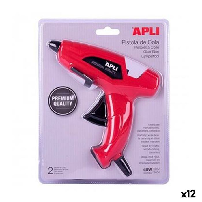 Pistola Termofusible Apli 40 W Rojo (12 Unidades)