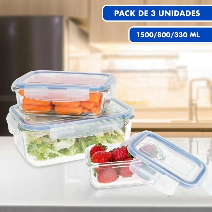 Set de Recipientes de Cocina Herméticos Apilables Max Home 6 Unidades 23 x 7,5 x 17,5 cm 5