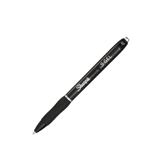 Sharpie Bolígrafo S-Gel 0.7 mm Negro, Tinta Gel Antimanchas y Antisangrado, Punta Media (12 Unidades) (12 Unidades)