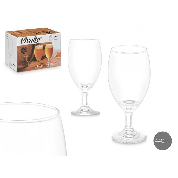 Copa de Cerveza Vivalto 440 ml - Vidrio Transparente 8x18x8 cm (24 Unidades) Copa de Cerveza Vivalto 440 ml - Vidrio Transparente 8x18x8 cm (24 Unidades)