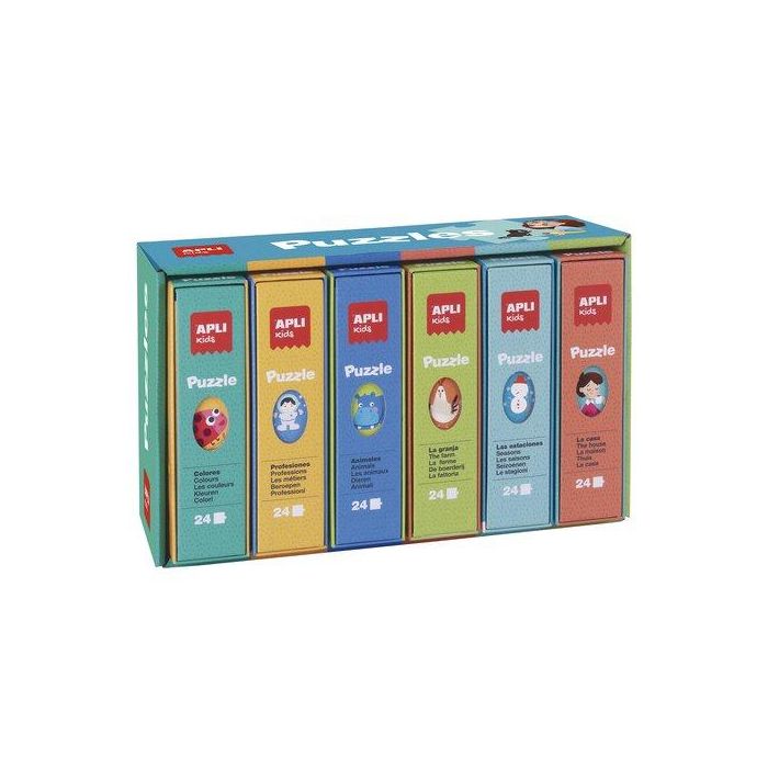 Puzle Educativo Apli Kids Azul 24 Piezas Expositor De 6