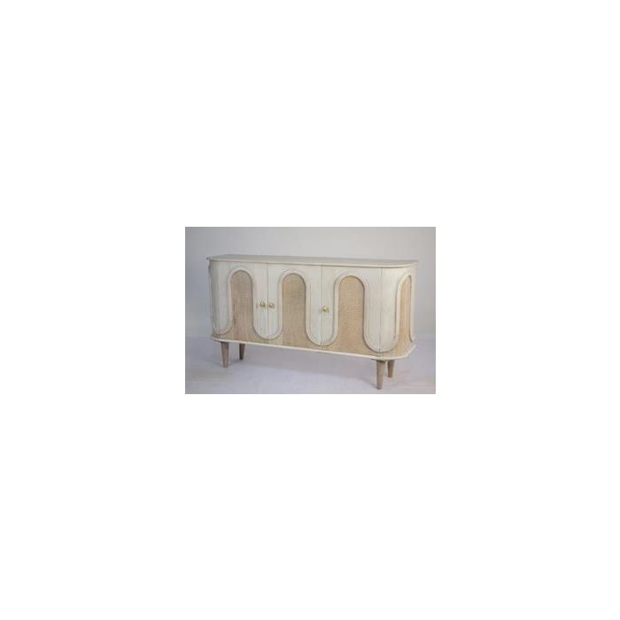 Mesa de Comedor DKD Home Decor Blanco Dorado Latón Madera de mango 180 x 90 x 76 cm 1