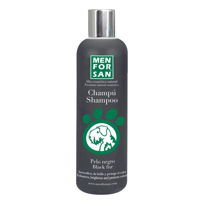 Men For San Champú Pelo Negro para Perros - Pelajes Oscuros, Grises. Con Colágeno, Anti-enrojecimiento, 300 ml Olor Frutal
