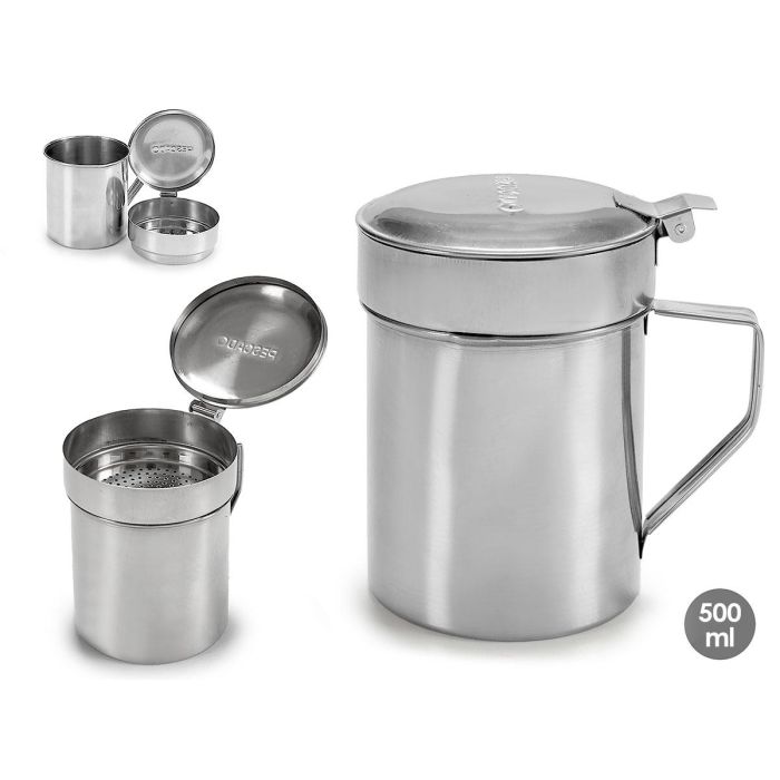 Kinvara Grasera de Acero Inoxidable para Aceite y Grasa de Pescado, 500 ml, Plata, 12x12x10 cm (24 Unidades) Kinvara Grasera de Acero Inoxidable para Aceite y Grasa de Pescado, 500 ml, Plata, 12x12x10 cm (24 Unidades)