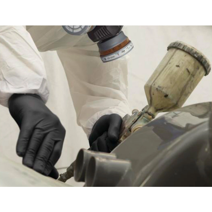 Deltaplus Guantes de Nitrilo Desechable Negro Caja 100 Unidades Talla 9-10 2