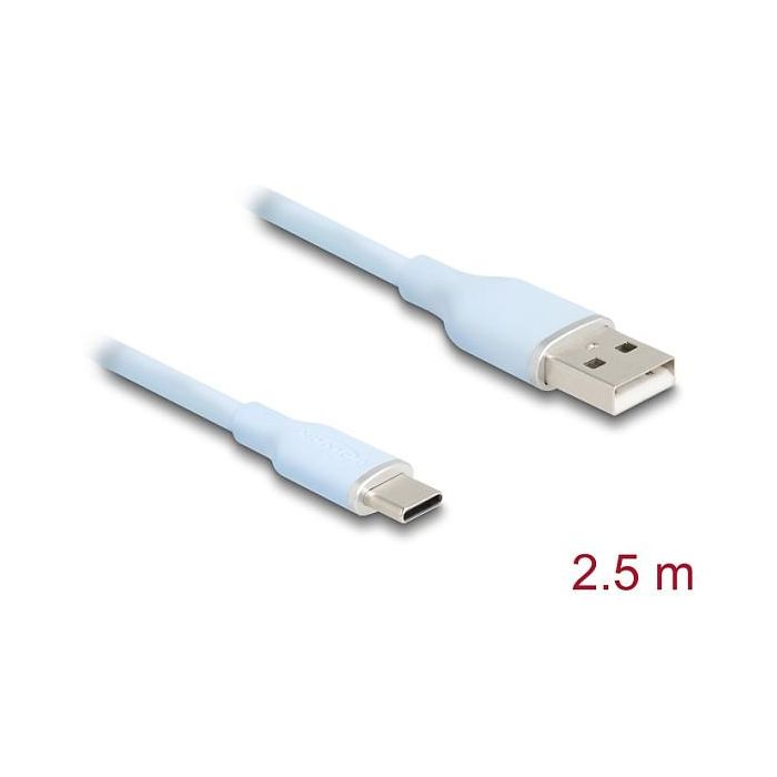 DeLOCK Cable USB 2.0 Tipo A a Tipo C (USB-A a USB-C) 2.5 Metros, Azul 1 DeLOCK Cable USB 2.0 Tipo A a Tipo C (USB-A a USB-C) 2.5 Metros, Azul 1