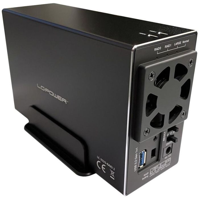LC-Power LC-35U3-RAID-2 - Carcasa de disco duro externo USB 3.0 para 2 discos, con función RAID 3