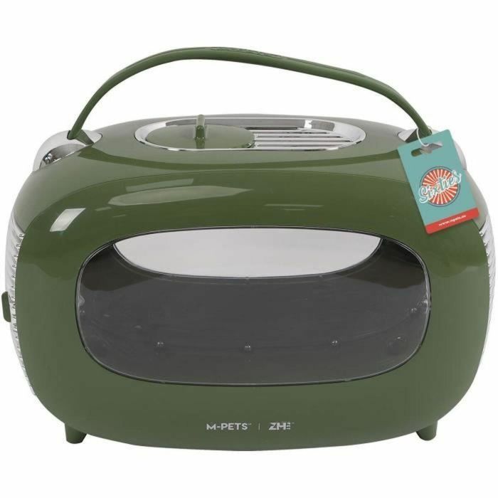 M Pets MPE6953182737032 Caja de Transporte para mascotas Sixties Classic con Asa, Bandolera, Apertura Lateral, 5 kg máx, Verde 5