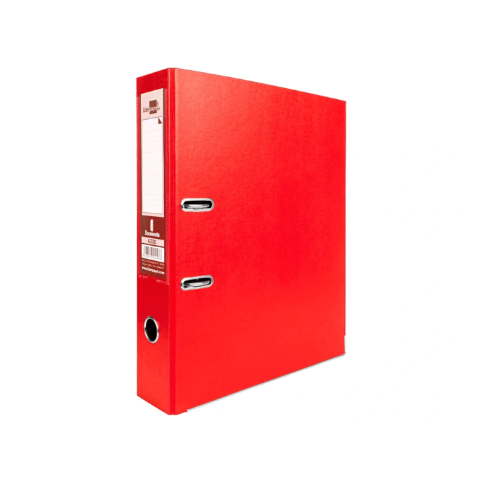 Liderpapel Archivador Folio 2 Anillas Mecanismo Palanca 75mm Rojo 4