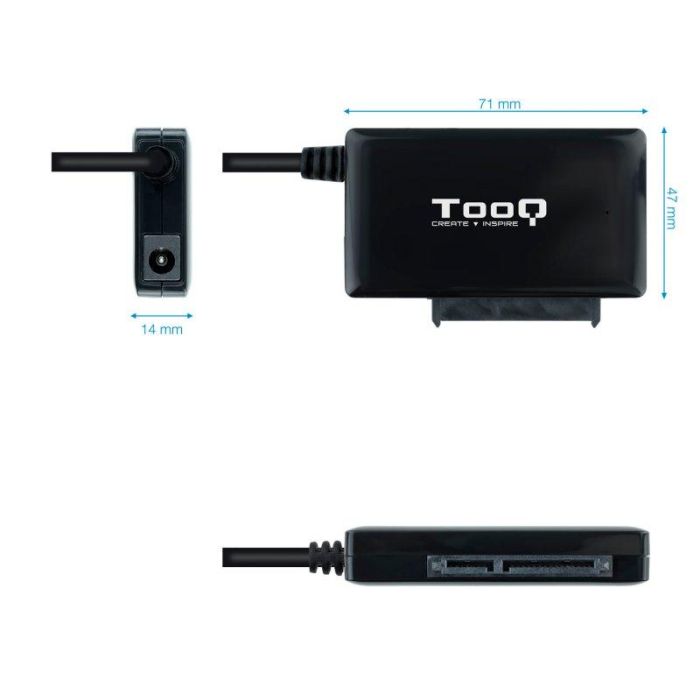 Tooq TQHDA-01A Adaptador USB 3.1 Gen1 a SATA para Discos Duros 2.5" 3.5" con Alimentación 12V para HDD hasta 4TB 1 Tooq TQHDA-01A Adaptador USB 3.1 Gen1 a SATA para Discos Duros 2.5" 3.5" con Alimentación 12V para HDD hasta 4TB 1