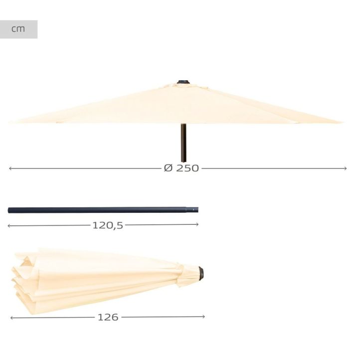 Sombrilla Aktive D250 Crema Ø 250 cm 2,4 m 3