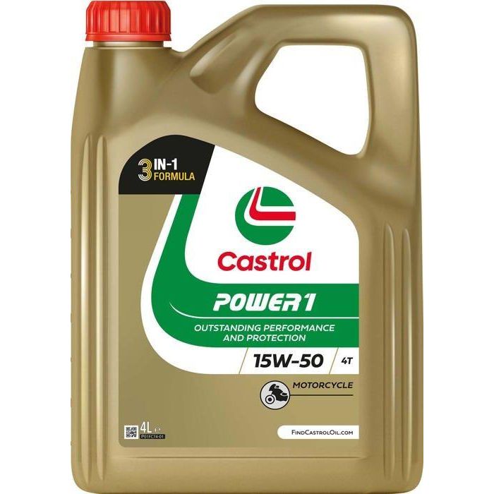 Castrol CAS1699314889803 Aceite de motor Power1 4T 15W-50 4L