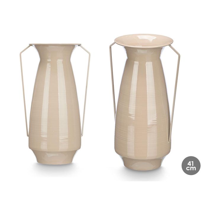 Giftdecor Jarrón Cónico 41 cm Marrón Claro - Metal Hierro (4 Unidades) Giftdecor Jarrón Cónico 41 cm Marrón Claro - Metal Hierro (4 Unidades)
