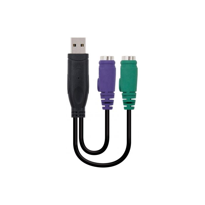 Adaptador PS/2 a USB NANOCABLE 10.03.0101 Negro 0,15 m 1 Adaptador PS/2 a USB NANOCABLE 10.03.0101 Negro 0,15 m 1