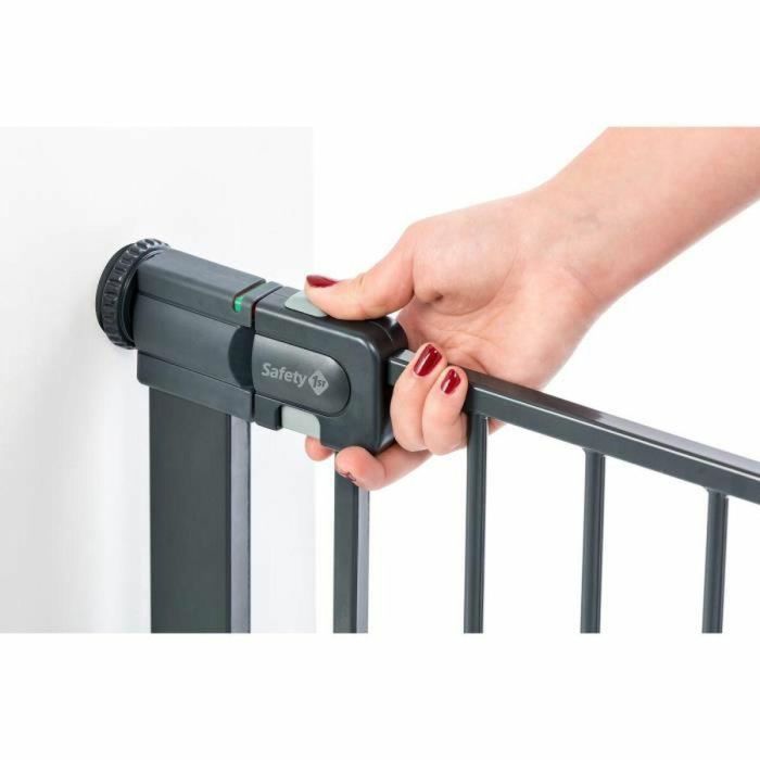 Safety 1St Barrera de seguridad para niños Easy Close - 4 Puntos de Presión, SecurTech®, Metal Negro 1