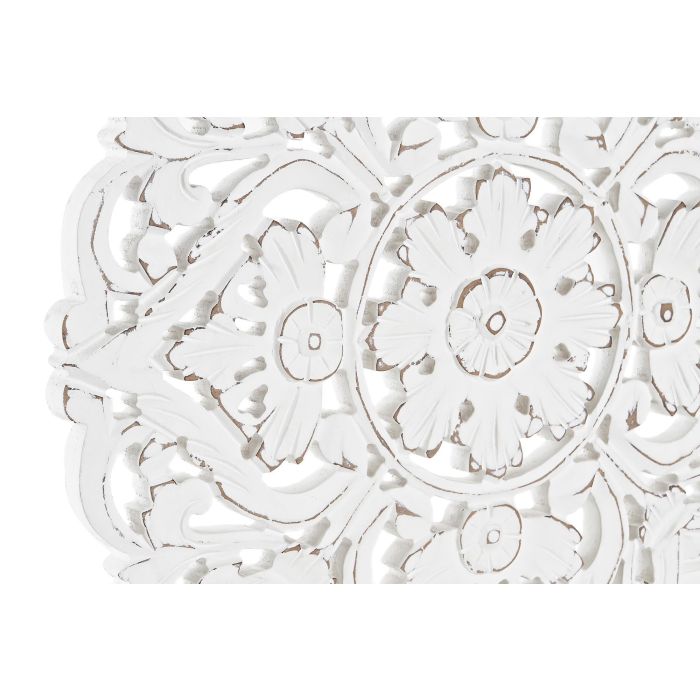 DKD Home Decor Mandala Blanco MDF 2 x 40 x 40 cm (4 Unidades) Decoración de Pared 2