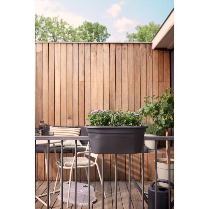 ELHO - Gb Balconniere Set De Cult 55 - Living Black - L 55 x A 28,5 x A 25 cm - Balcón - 100% reciclado 4 ELHO - Gb Balconniere Set De Cult 55 - Living Black - L 55 x A 28,5 x A 25 cm - Balcón - 100% reciclado 4