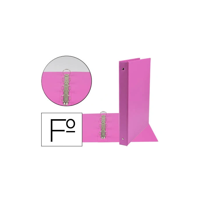 Liderpapel Carpeta 4 Anillas 25 mm Plástico Folio Fucsia 0 Liderpapel Carpeta 4 Anillas 25 mm Plástico Folio Fucsia 0