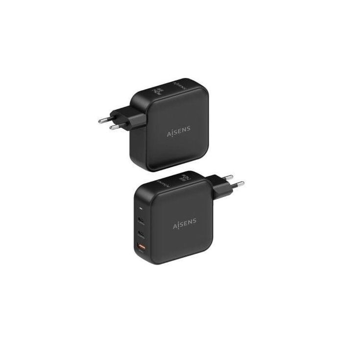 AISENS ASCH-140W3P031-BK Cargador GaN 140W para Portátiles, Móviles, Tablets. 2x USB-C PD 3.1, 1x USB-A QC 3.0. Carga Rápida Universal Negro. 2 AISENS ASCH-140W3P031-BK Cargador GaN 140W para Portátiles, Móviles, Tablets. 2x USB-C PD 3.1, 1x USB-A QC 3.0. Carga Rápida Universal Negro. 2