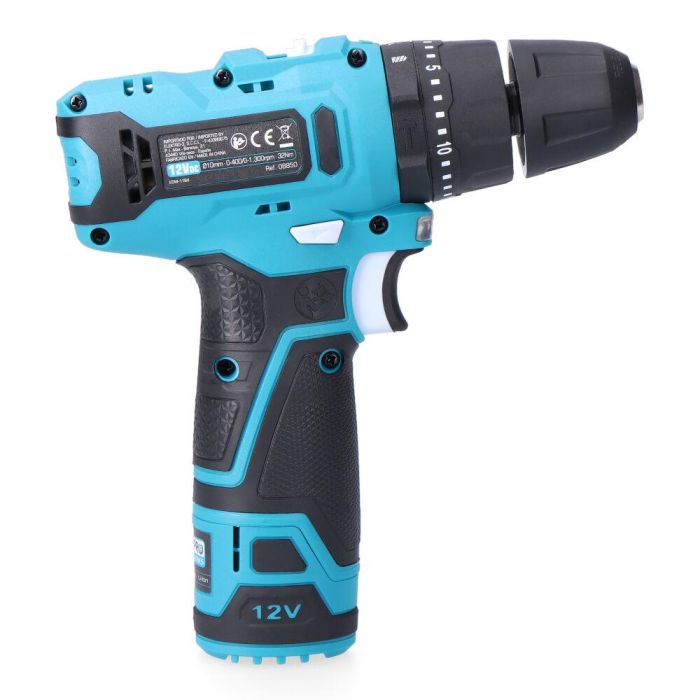 Koma Tools 12v-tp-k Taladro Percutor 12V Mandril Ø10mm sin Llave, 32Nm, Kit con Batería 2.0Ah, Cargador, Maletín y Puntas 5