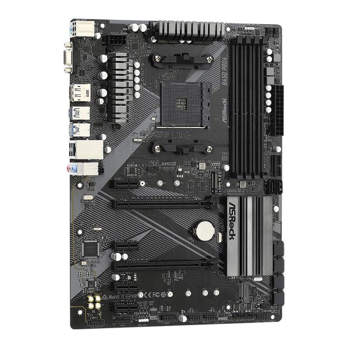 ASRock Placa Base B450 Pro4 R2.0 AMD B450 Zócalo AM4 ATX para PC DDR4 3