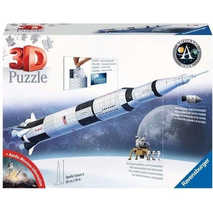 Puzzle 3D Cohete espacial Saturno V - Ravensburger - 440 piezas - NASA - A partir de 8 años