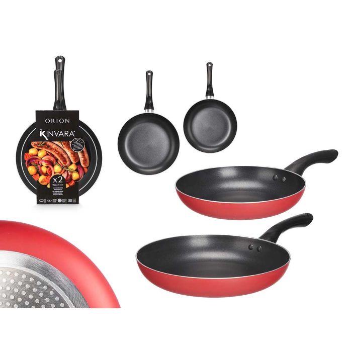 Set 2 Sartenes Kinvara Aluminio Rojo 26x44 cm - Apto Inducción (6 Unidades) Set 2 Sartenes Kinvara Aluminio Rojo 26x44 cm - Apto Inducción (6 Unidades)