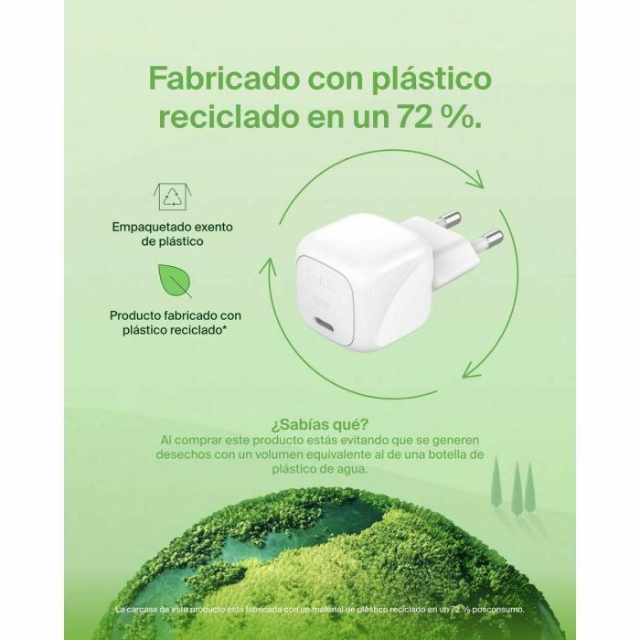 Cable Lightning Belkin WCA008KQWH Blanco 30 W 5