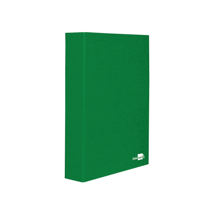 Liderpapel Carpeta 4 Anillas 40mm Mixtas Folio Cartón Forrado Paper Coat Verde 260 x 332 mm 1
