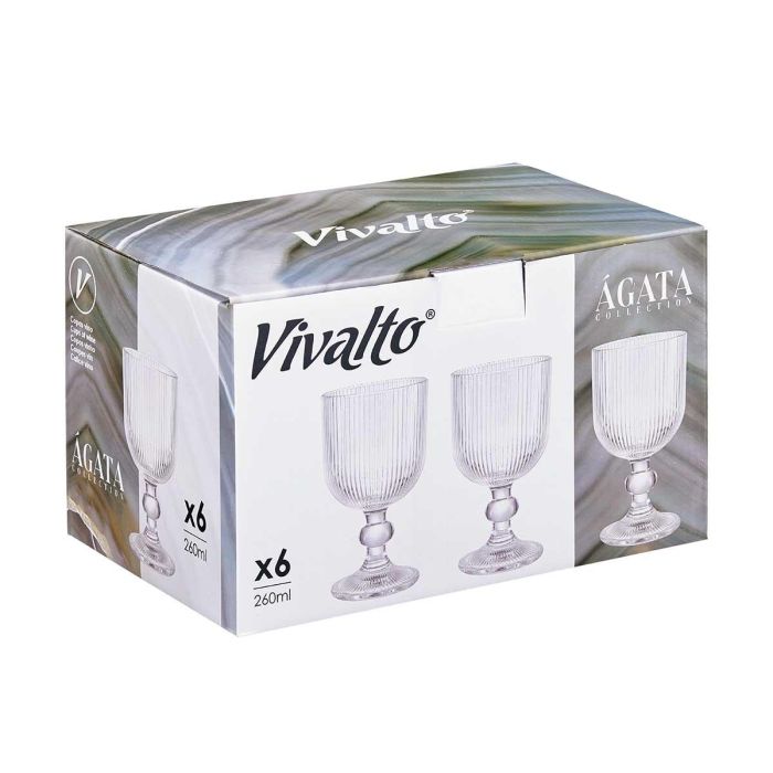 Copa Transparente Rayas 260Ml Vivalto 8X14CM (24 Unidades) 2 Copa Transparente Rayas 260Ml Vivalto 8X14CM (24 Unidades) 2