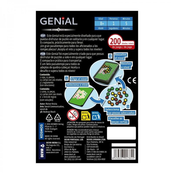 Devir Ubongo Solo Juego de Lógica y Rompecabezas Versión Compacta para Un Jugador Edad 8+ Años 2