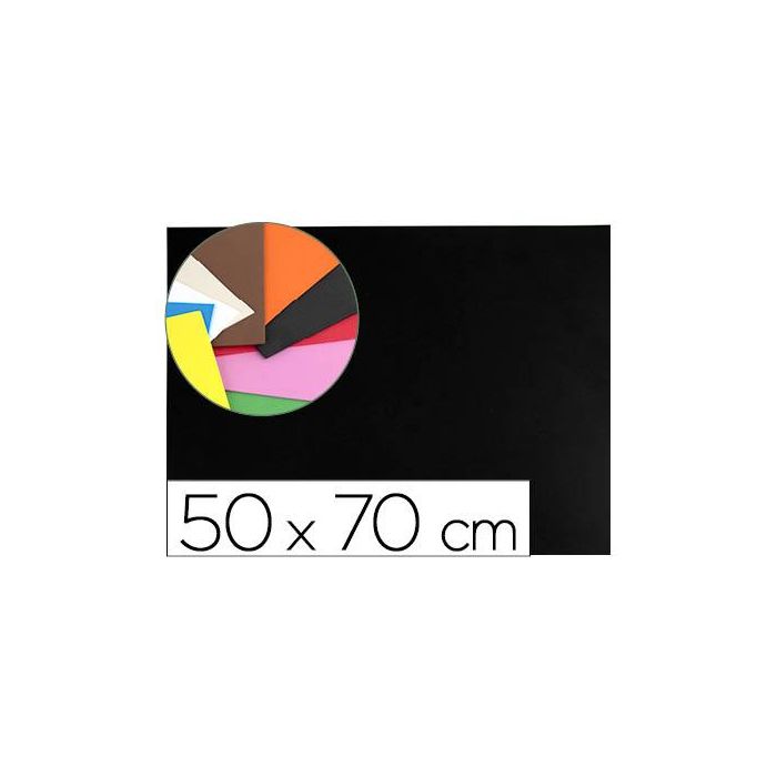 Goma Eva Liderpapel 50x70 cm 60 gr-M2 Espesor 1.5 mm Negro 10 unidades