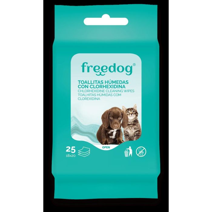 Freedog Toallitas Clorhexidina Pocket 25Ud 18x20 cm