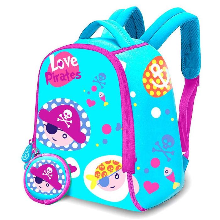 KIDS LICENSING Mochila + monedero Love Pirates neopreno 25cm
