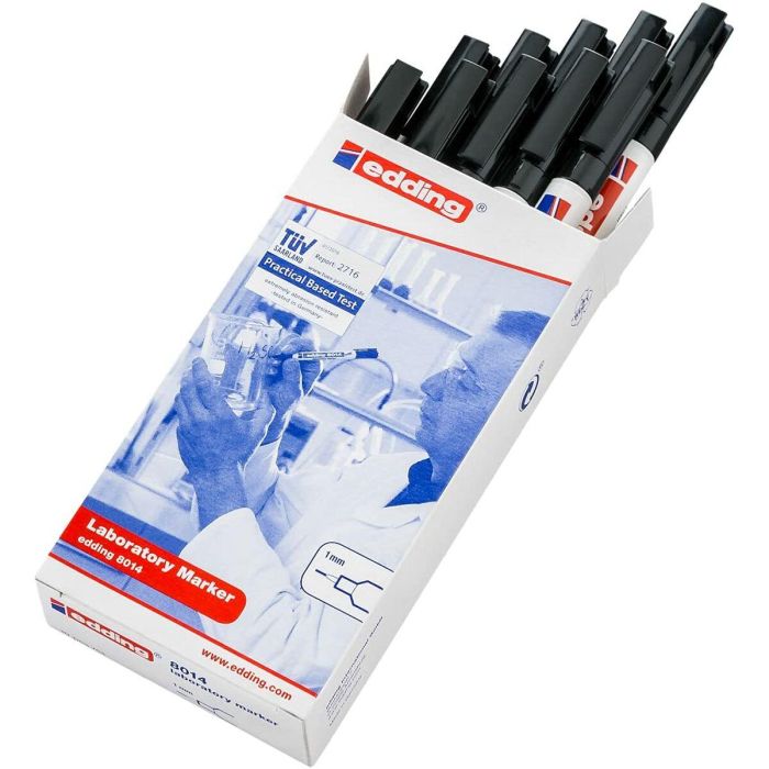Rotulador permanente Edding 8014 Negro (10 Unidades) 2 Rotulador permanente Edding 8014 Negro (10 Unidades) 2