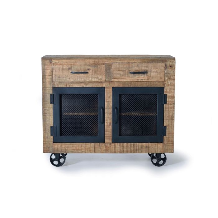 Giner y Colomer Aparador Industrial de Madera de Mango y Metal Natural 100x85x38 cm 0 Giner y Colomer Aparador Industrial de Madera de Mango y Metal Natural 100x85x38 cm 0