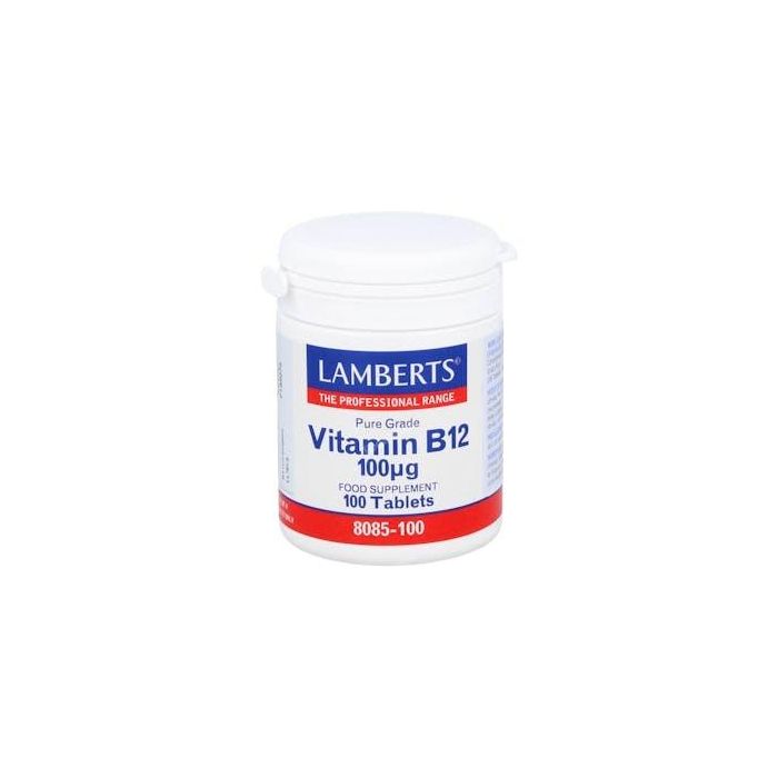 LAMBERTS Vitamina B12 Metilcobalamina 100 µg 100 Comprimidos para Células Sanguíneas, Sistema Nervioso e Inmune, Apto Veganos