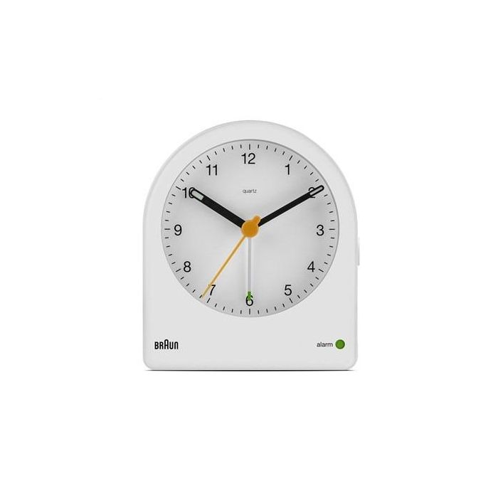 Braun BC-22-W Reloj Despertador Clásico Analógico Blanco con Movimiento Silencioso y Alarma Creciente 3